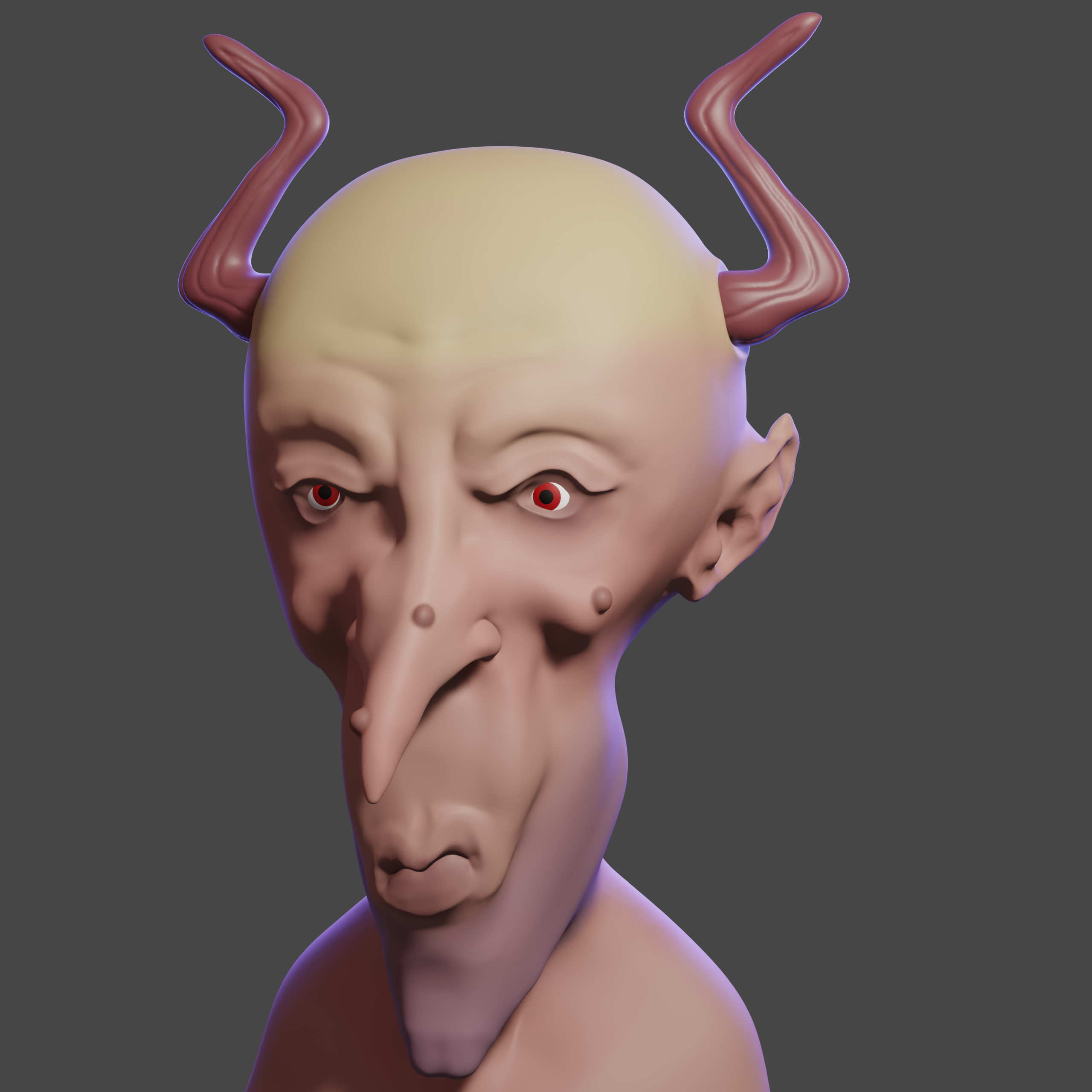 Sculpted 3D head model